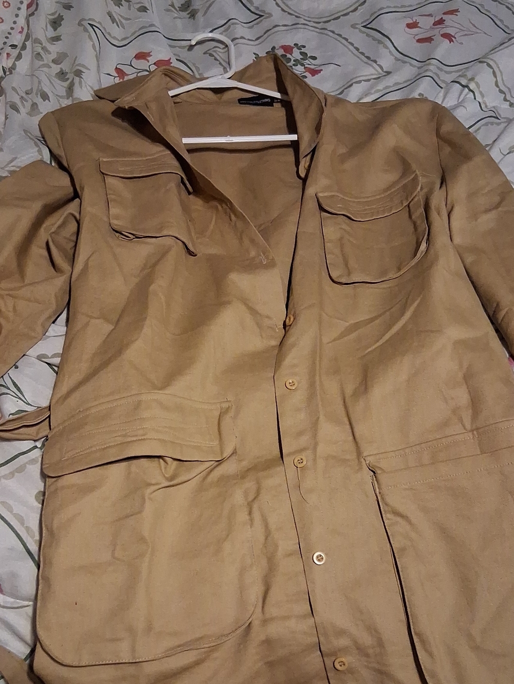 PrettyLittleThing Tan Military Field Jacket